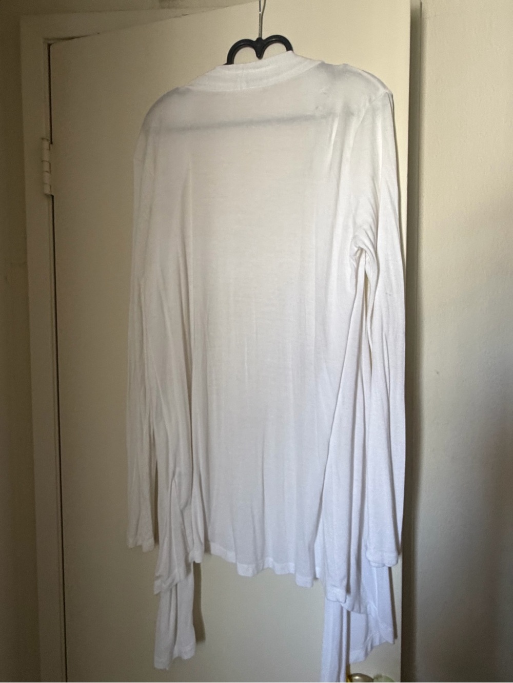 Zenana Outfitters White Draped Open Front Cardigan